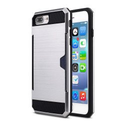 iPhone 7 Plus Credit Card Armor Hybrid Case (Silver)